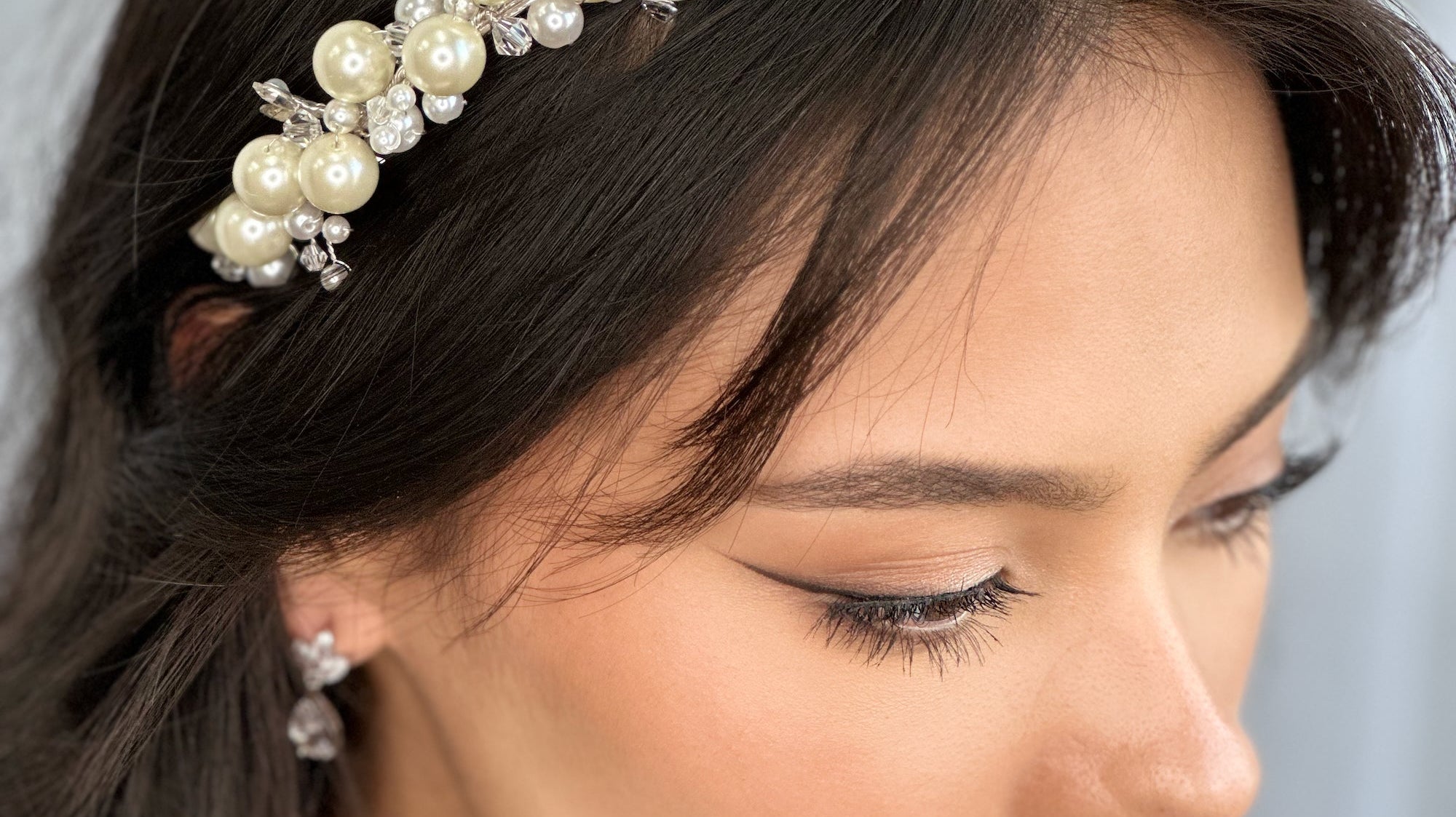 Model wearing a Bridal Headband