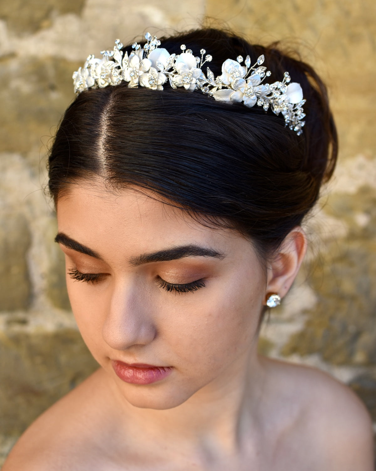 Louise Silver Crystal crown by Windsor Bridal Jewellery