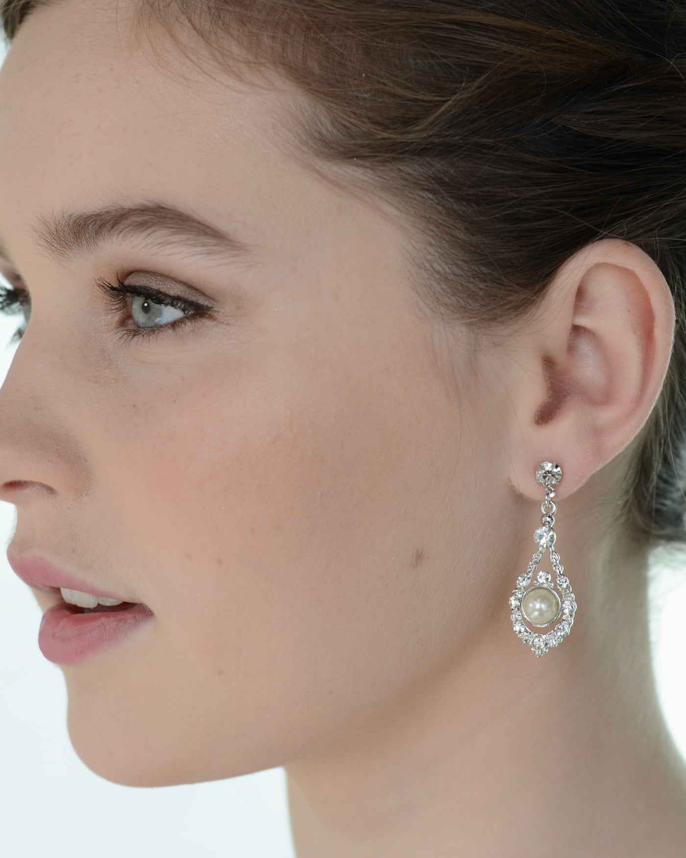 Nova silver bridal earrings — alternate view 2
