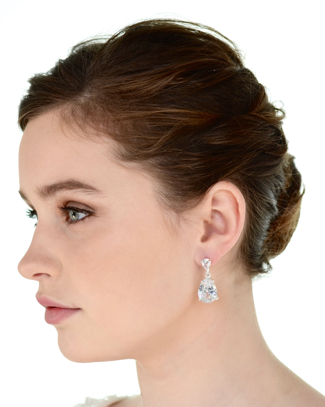 Cleo silver bridal earrings by Windsor Bridal Jewellery