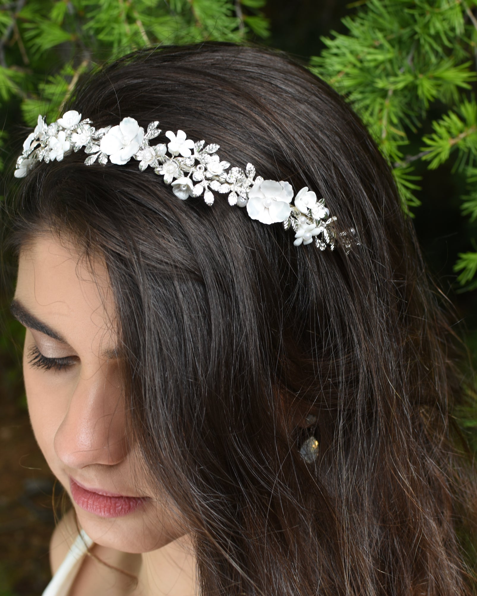 Elodie silver bridal headband by Windsor Bridal Jewellery