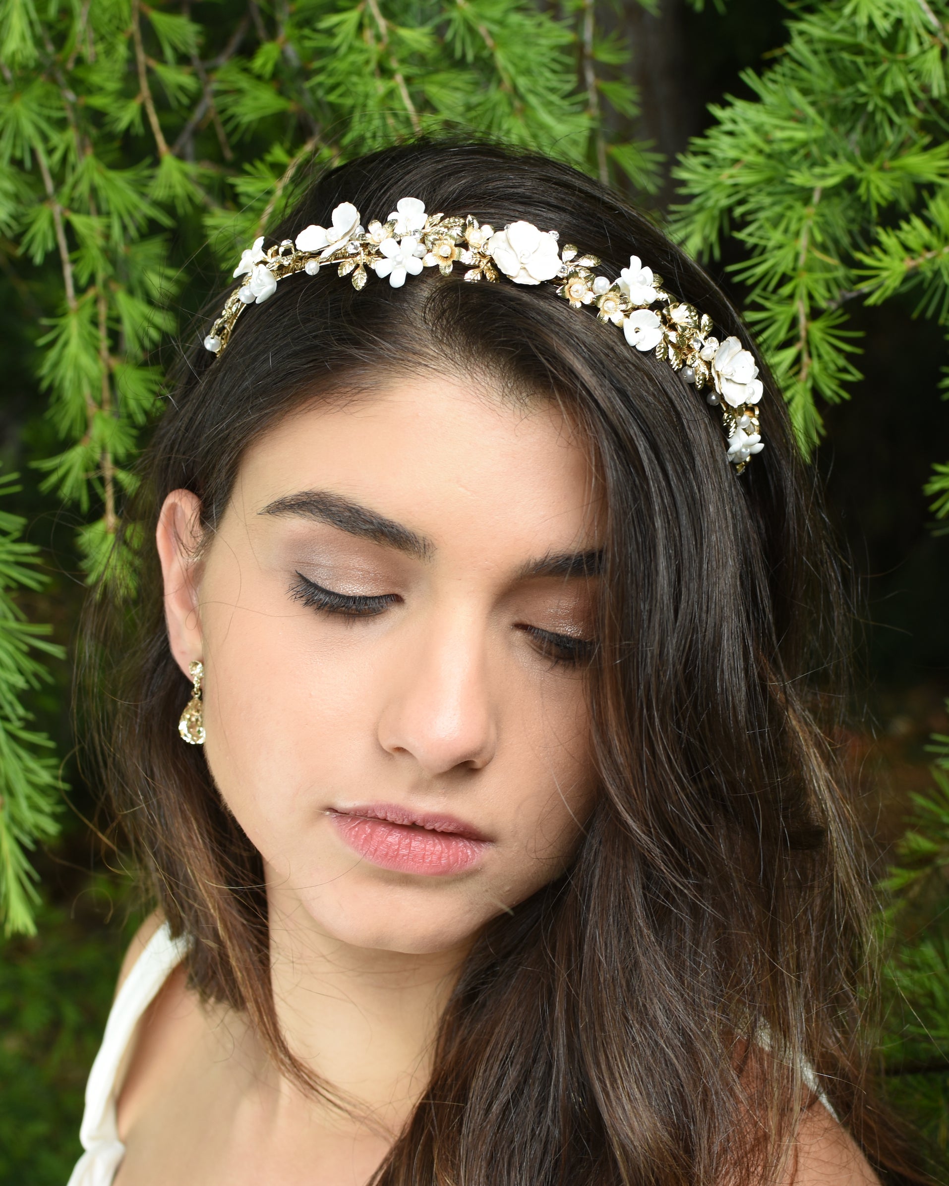 Elodie gold bridal headband — alternate view 3
