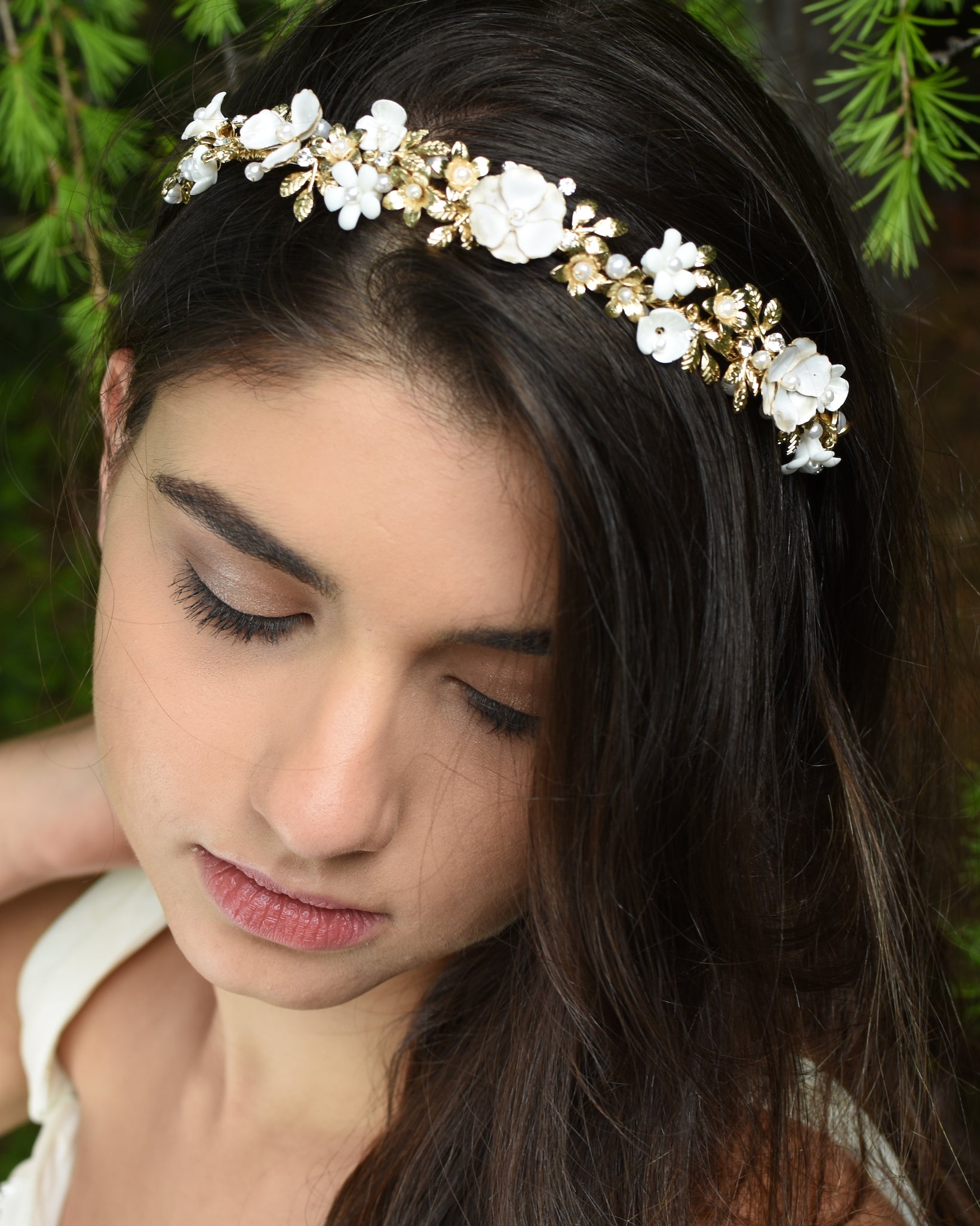 Elodie gold bridal headband — alternate view 4