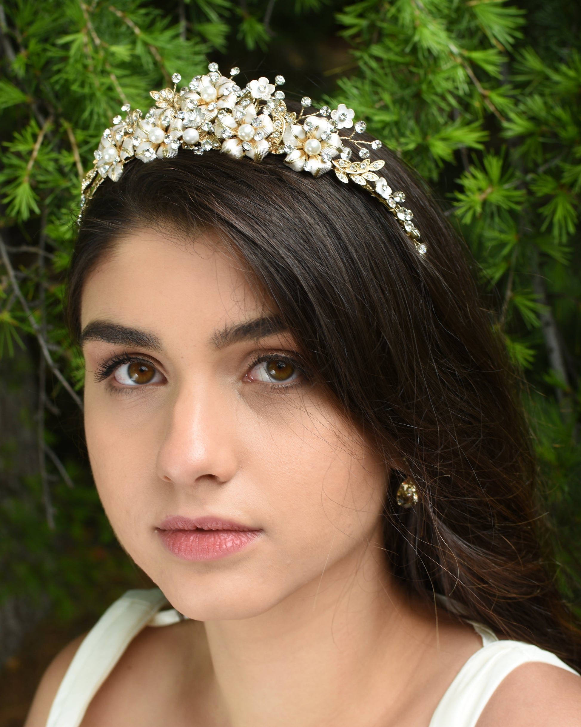 Rosaline gold bridal crown — alternate view 4