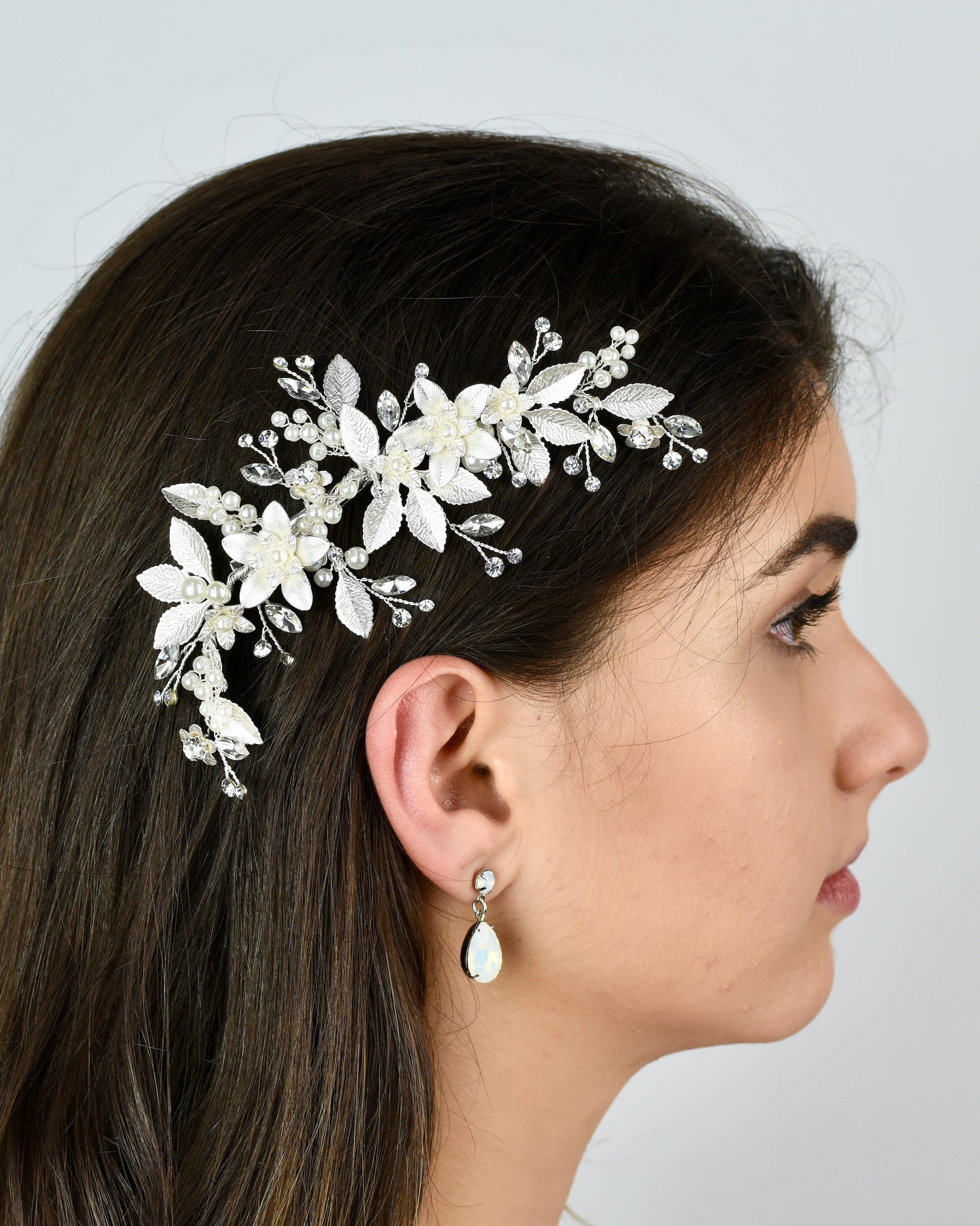 Yvonne silver bridal comb by Windsor Bridal Jewellery