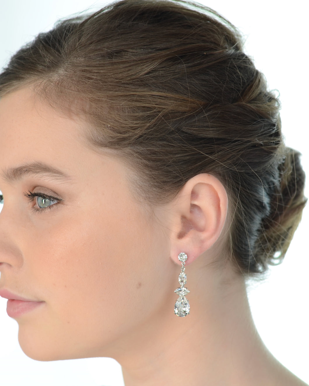 Eliza Bridal Earrings silver by Windsor Bridal Jewellery