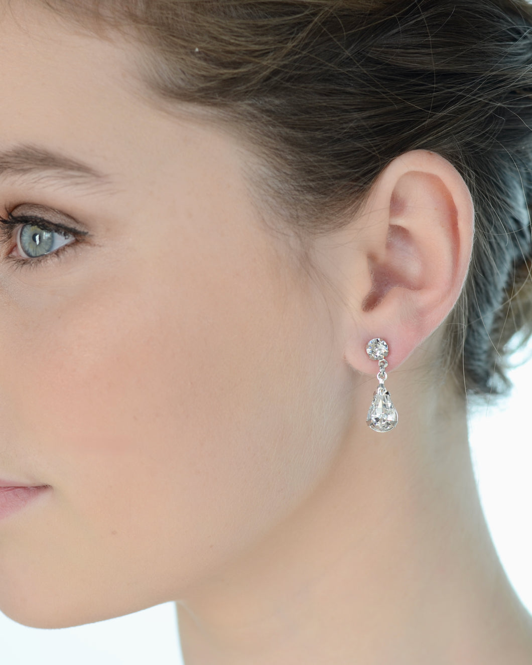 Lara silver bridal earrings by Windsor Bridal Jewellery