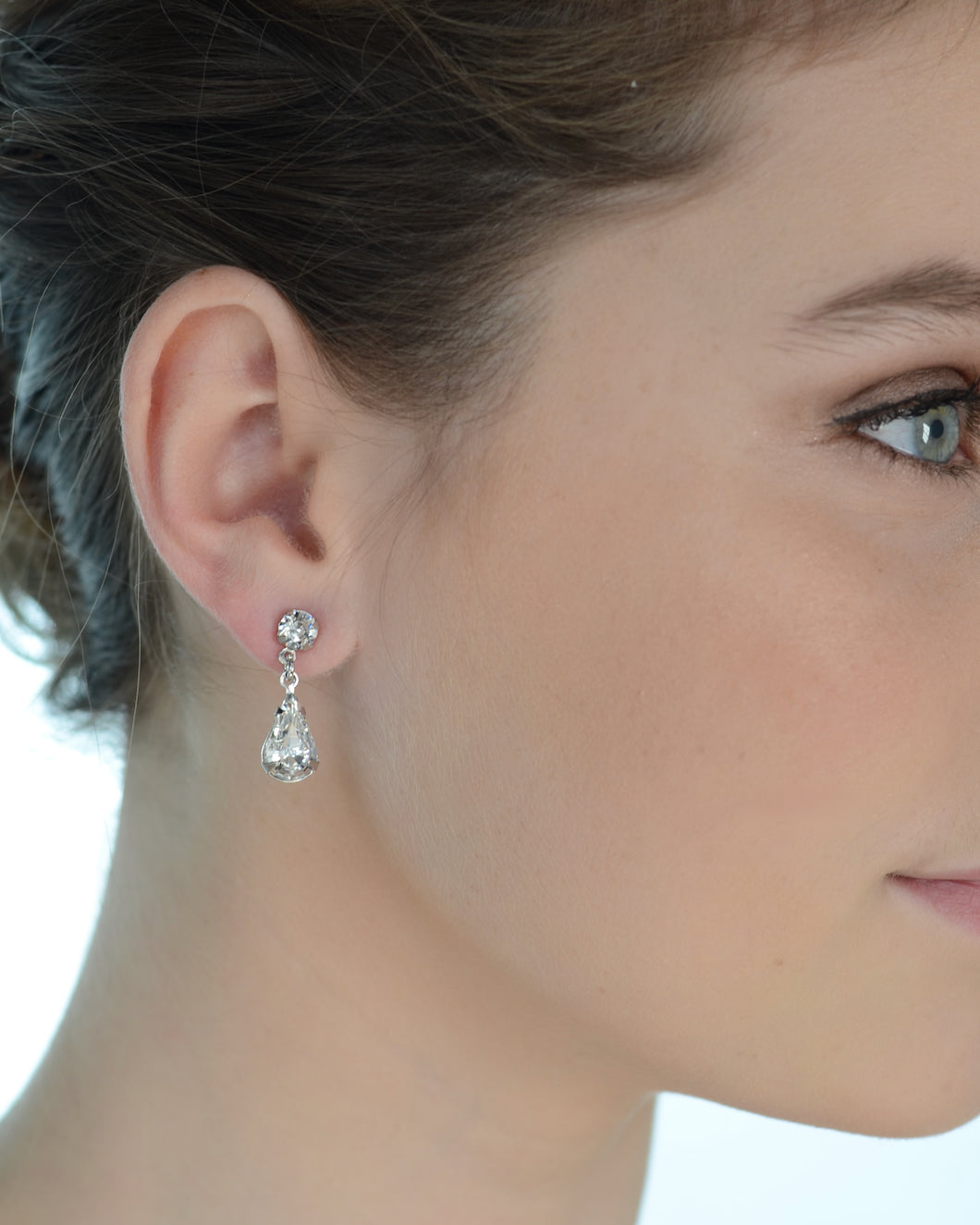 Lara silver bridal earrings — alternate view 2