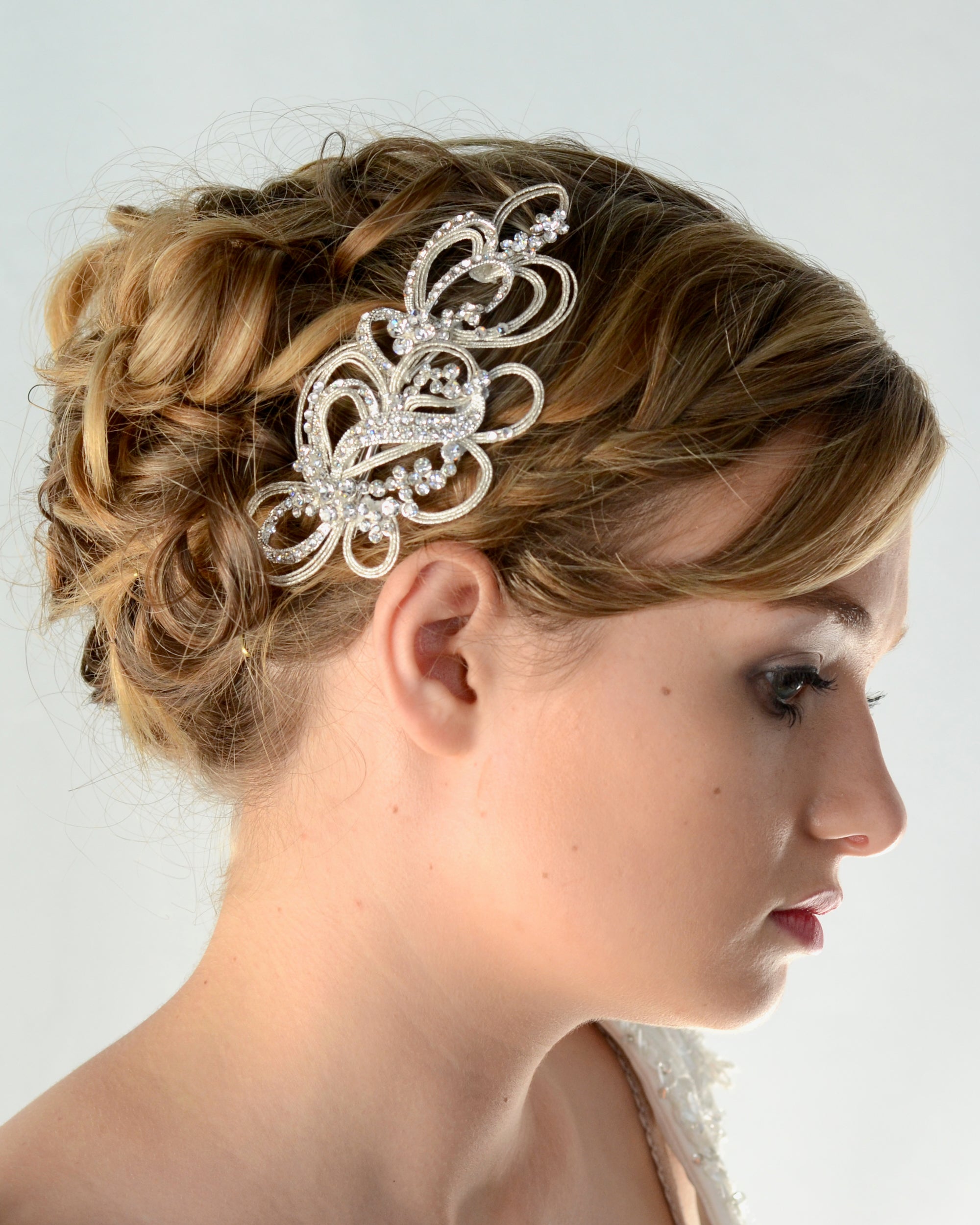Lola silver bridal comb — alternate view 2