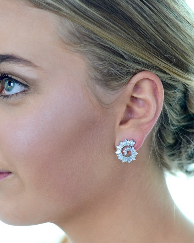 Marcela Silver earrings by Windsor Bridal Jewellery