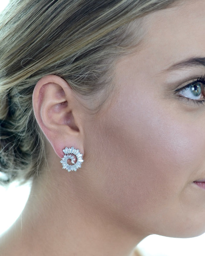 Marcela Silver bridal earrings — alternate view 2