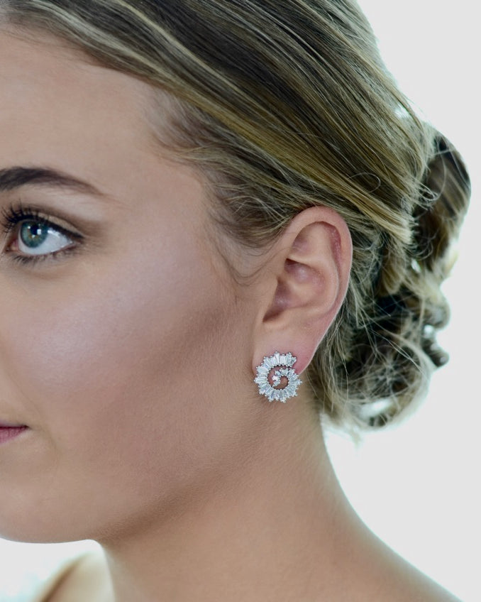 Marcela Silver bridal earrings — alternate view 6