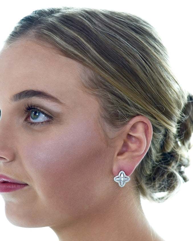 Sarah Silver bridal earrings — alternate view 2