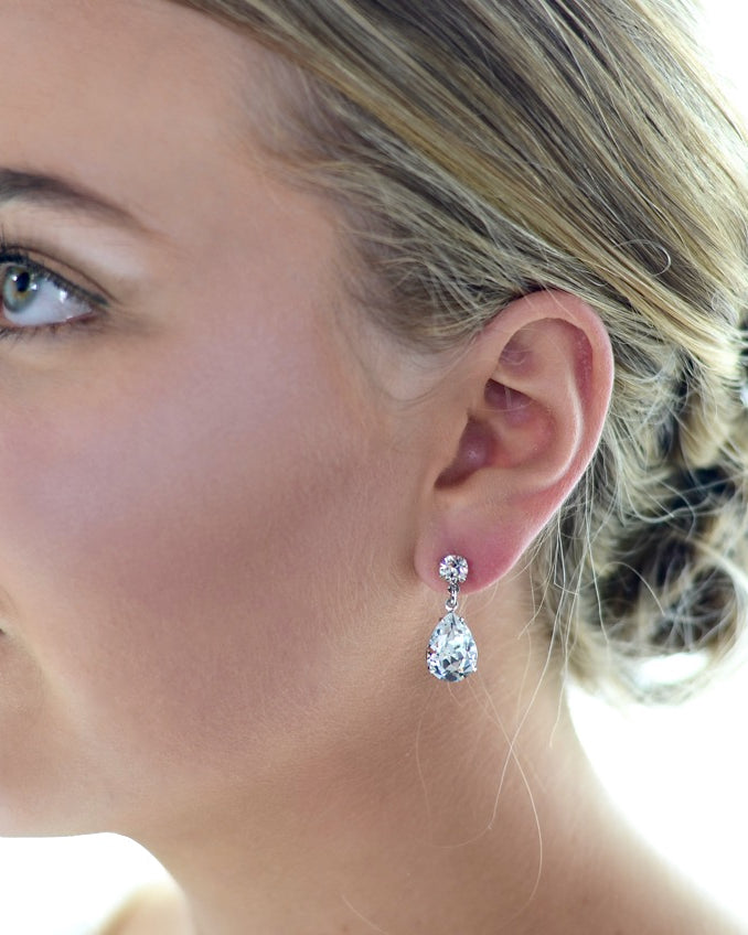 Rosemary silver bridal earrings by Windsor Bridal Jewellery