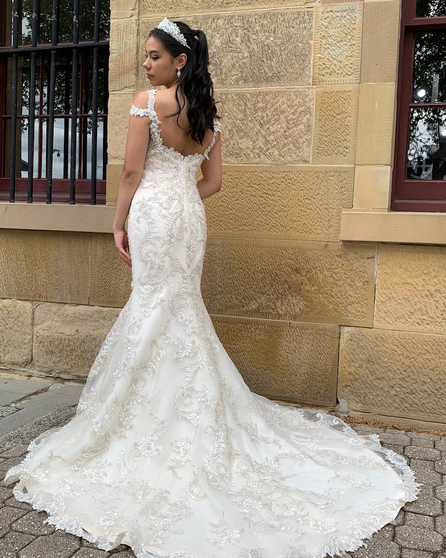 Edwina Double Silver with Pearl crown by Windsor Bridal Jewellery