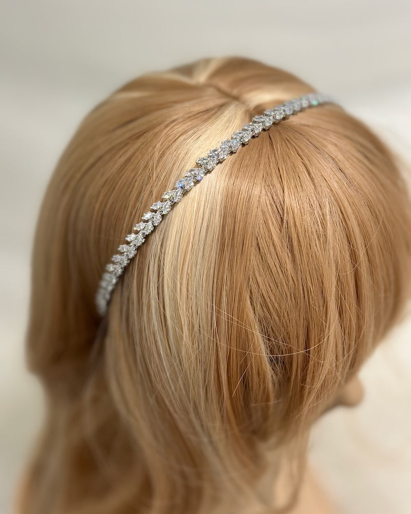 Hazel Silver bridal headband — alternate view 4