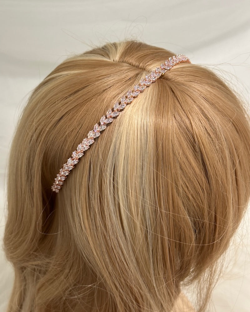 Hazel Rose Gold bridal headband — alternate view 3