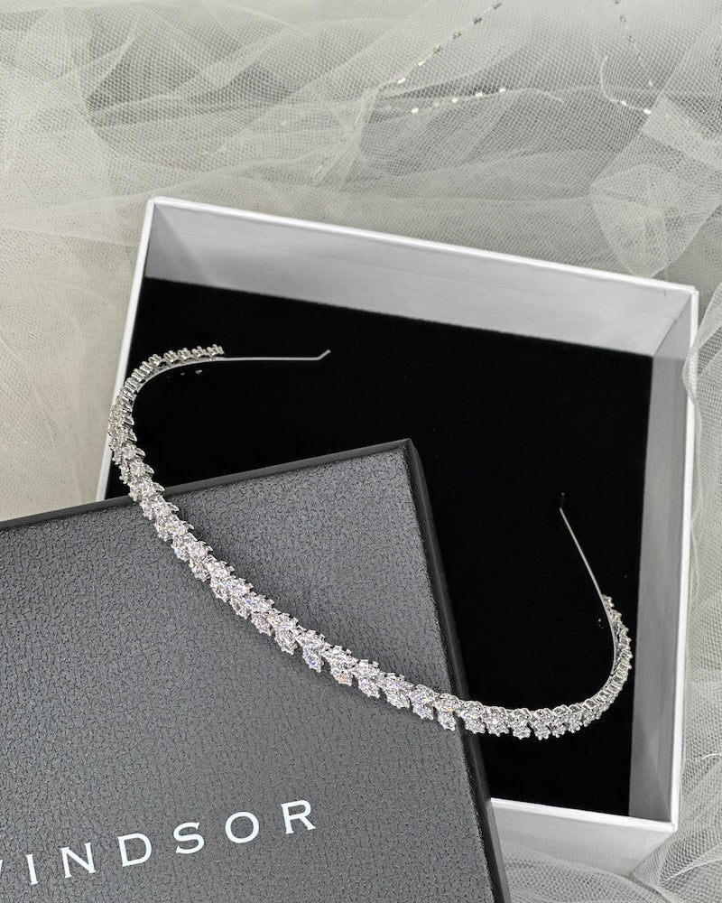 Hazel Silver bridal headband — alternate view 5