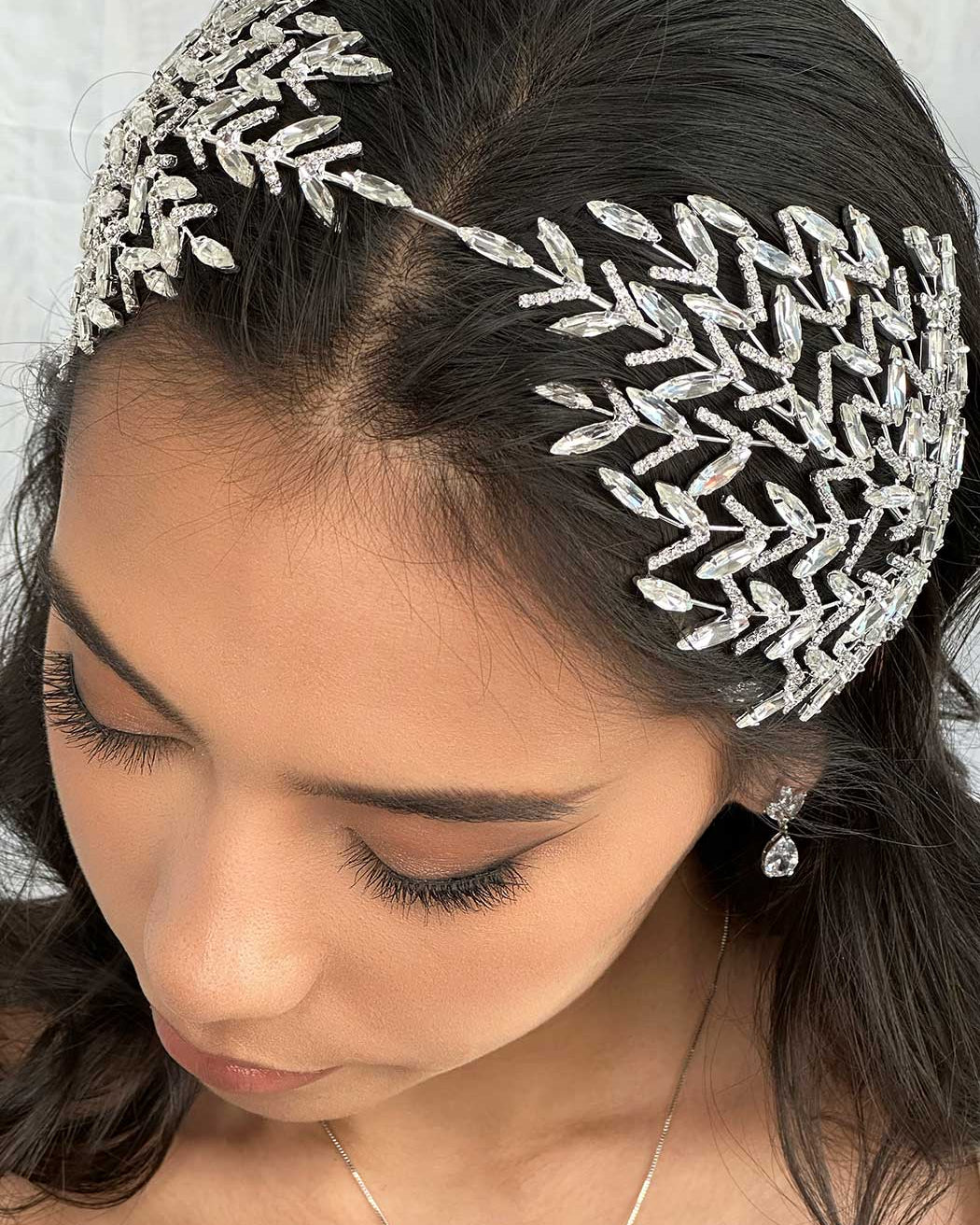 Delphine Silver bridal headband by Windsor Bridal Jewellery