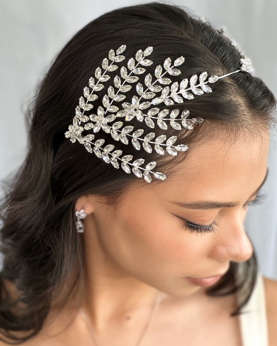 Manon Silver bridal headband by Windsor Bridal Jewellery