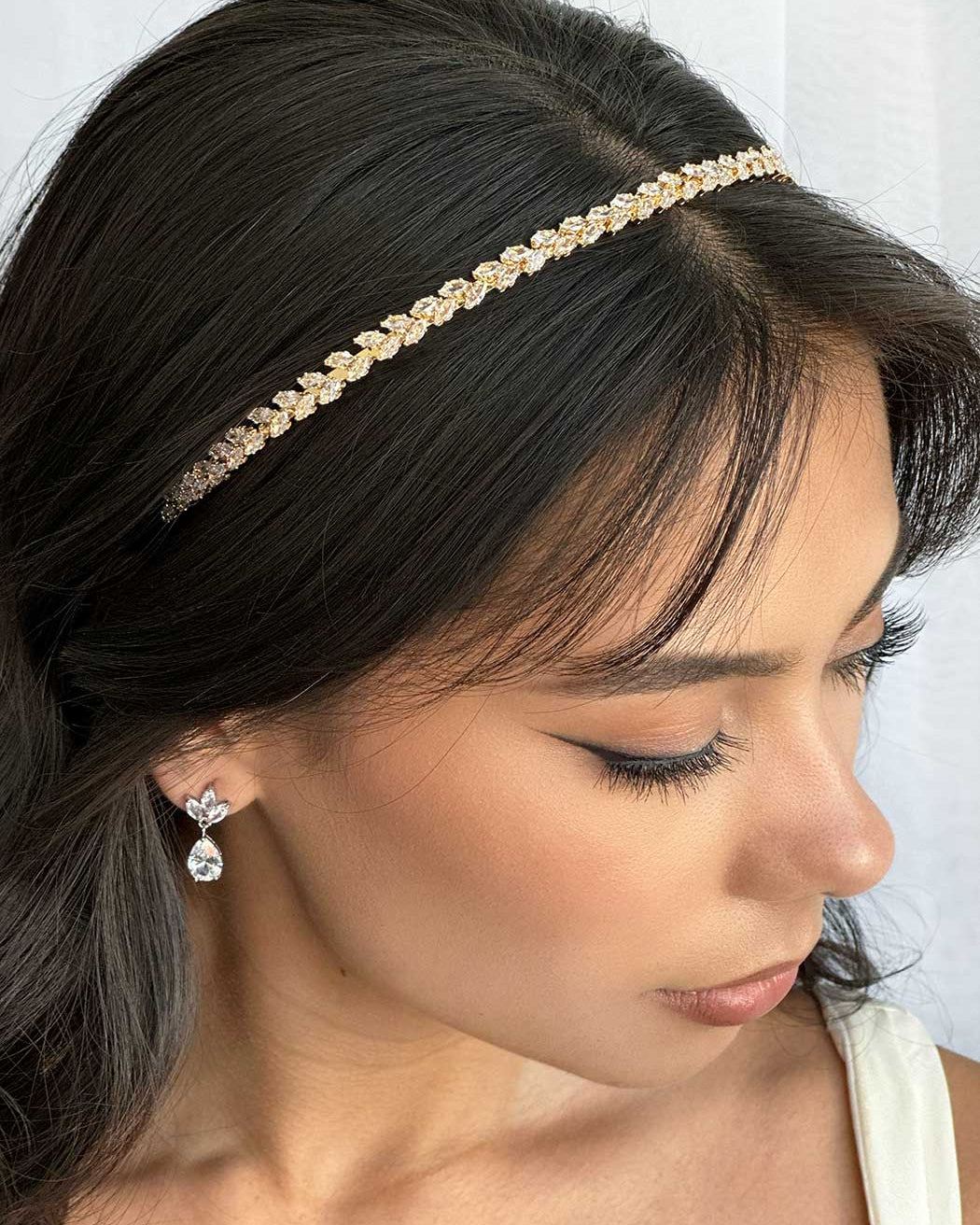 Hazel Gold bridal headband — alternate view 3