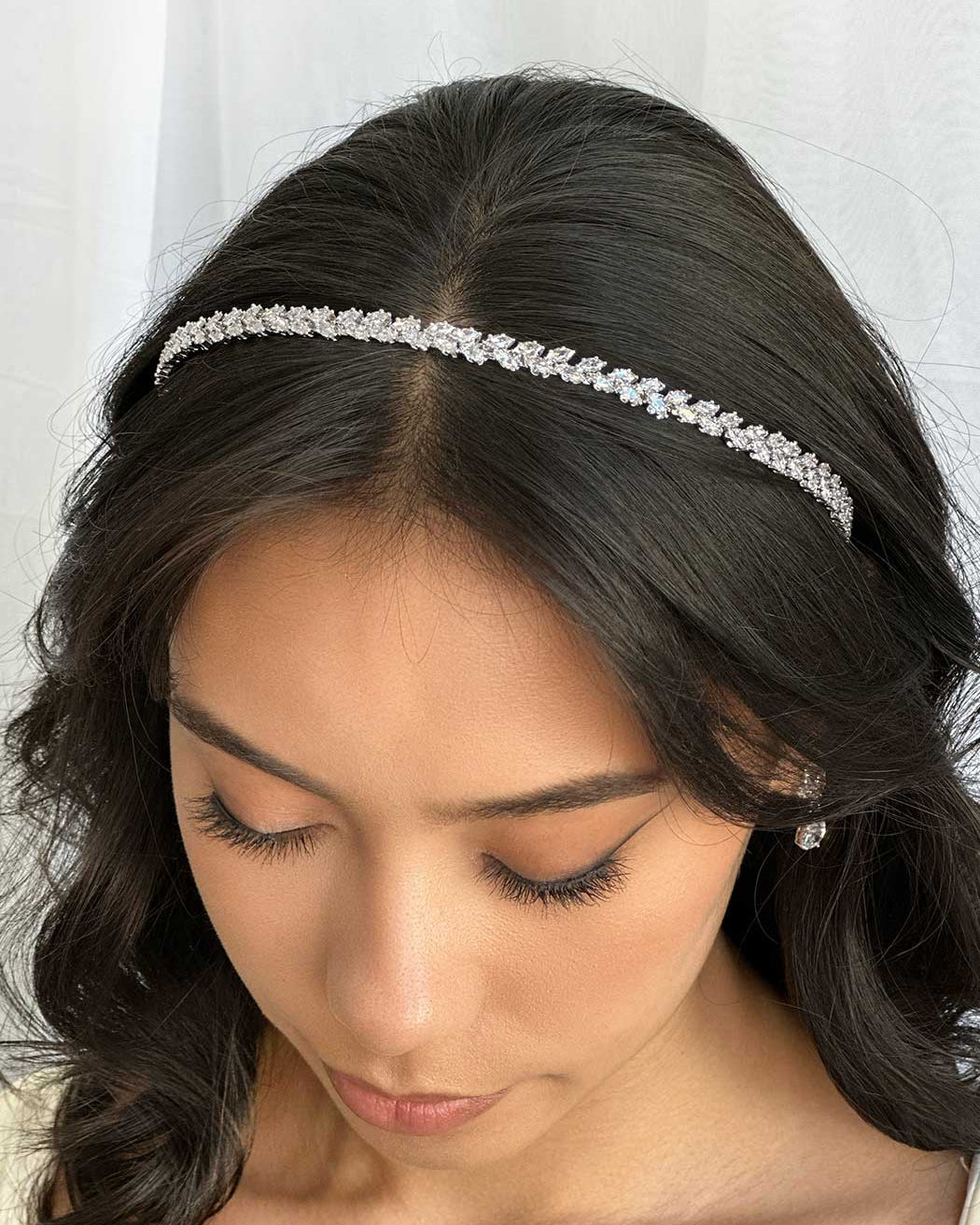 Hazel Silver bridal headband — alternate view 2