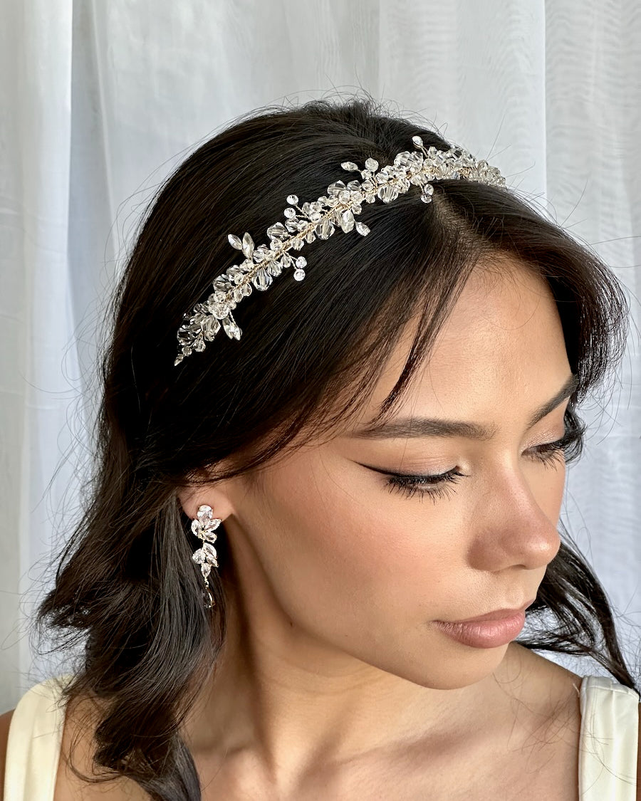 Ariel Silver bridal headband — alternate view 5
