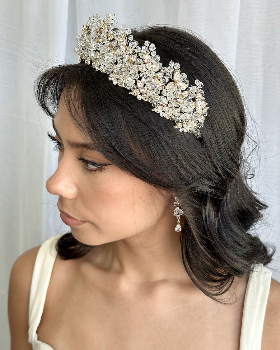 Francesca Gold bridal crown — alternate view 3