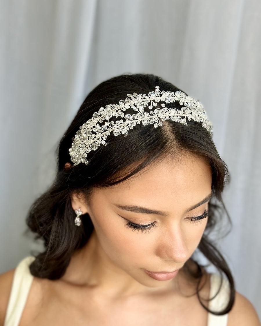 Cosima silver bridal headband — alternate view 2