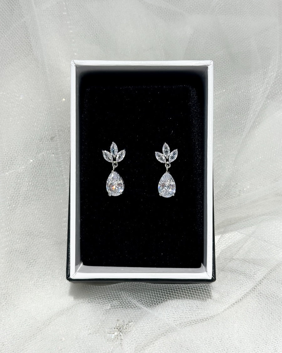 Clara Silver bridal earrings — alternate view 4