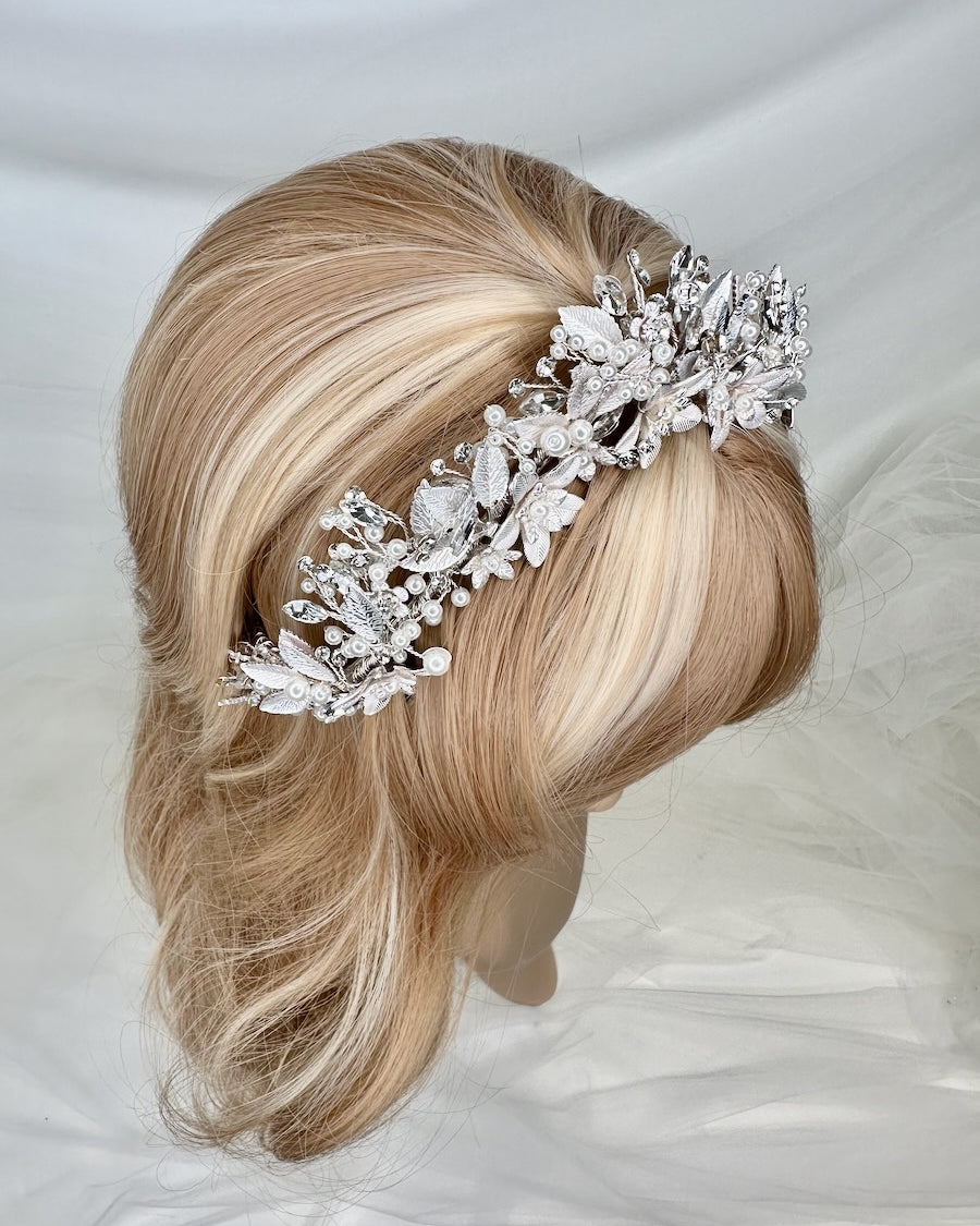 Gemma Silver Headpiece bridal crown — alternate view 2
