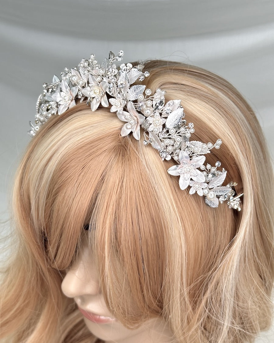 Gemma Silver Headpiece bridal crown — alternate view 3