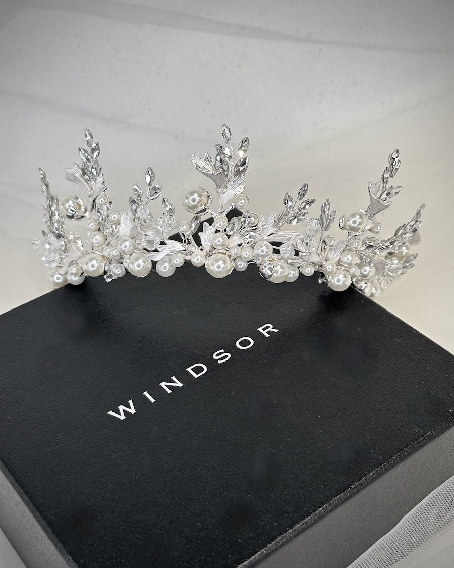 Vienna Silver bridal crown — alternate view 2