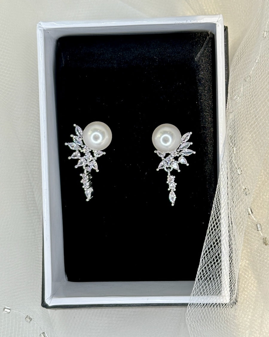 Evelyn Silver bridal earrings — alternate view 4
