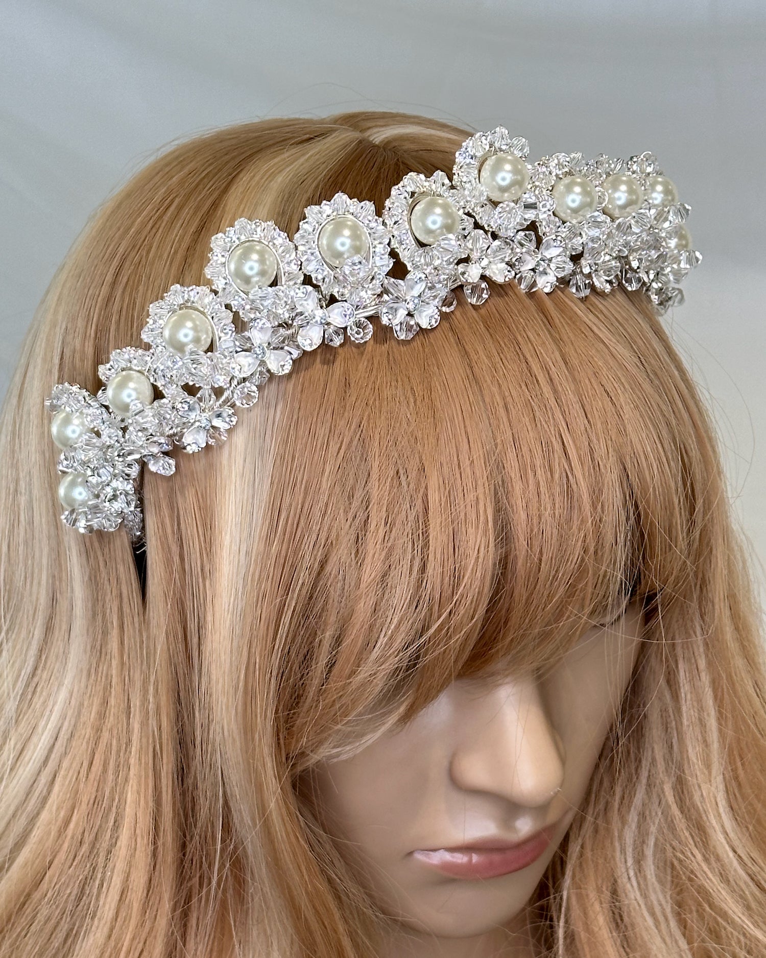 Winona Silver Pearl bridal crown — alternate view 5