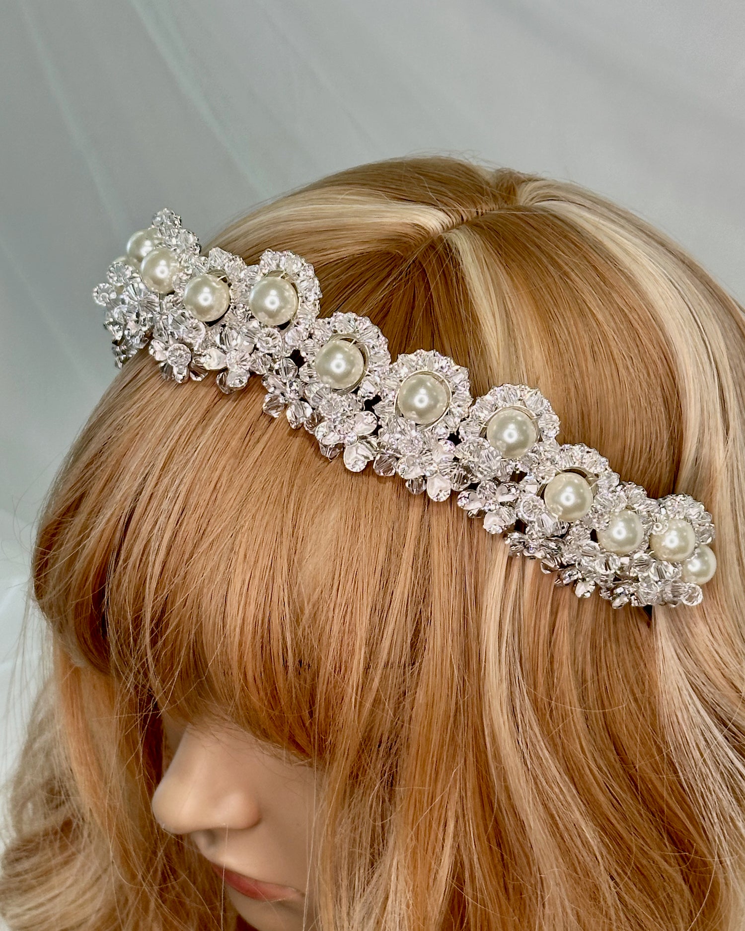 Winona Silver Pearl bridal crown — alternate view 4
