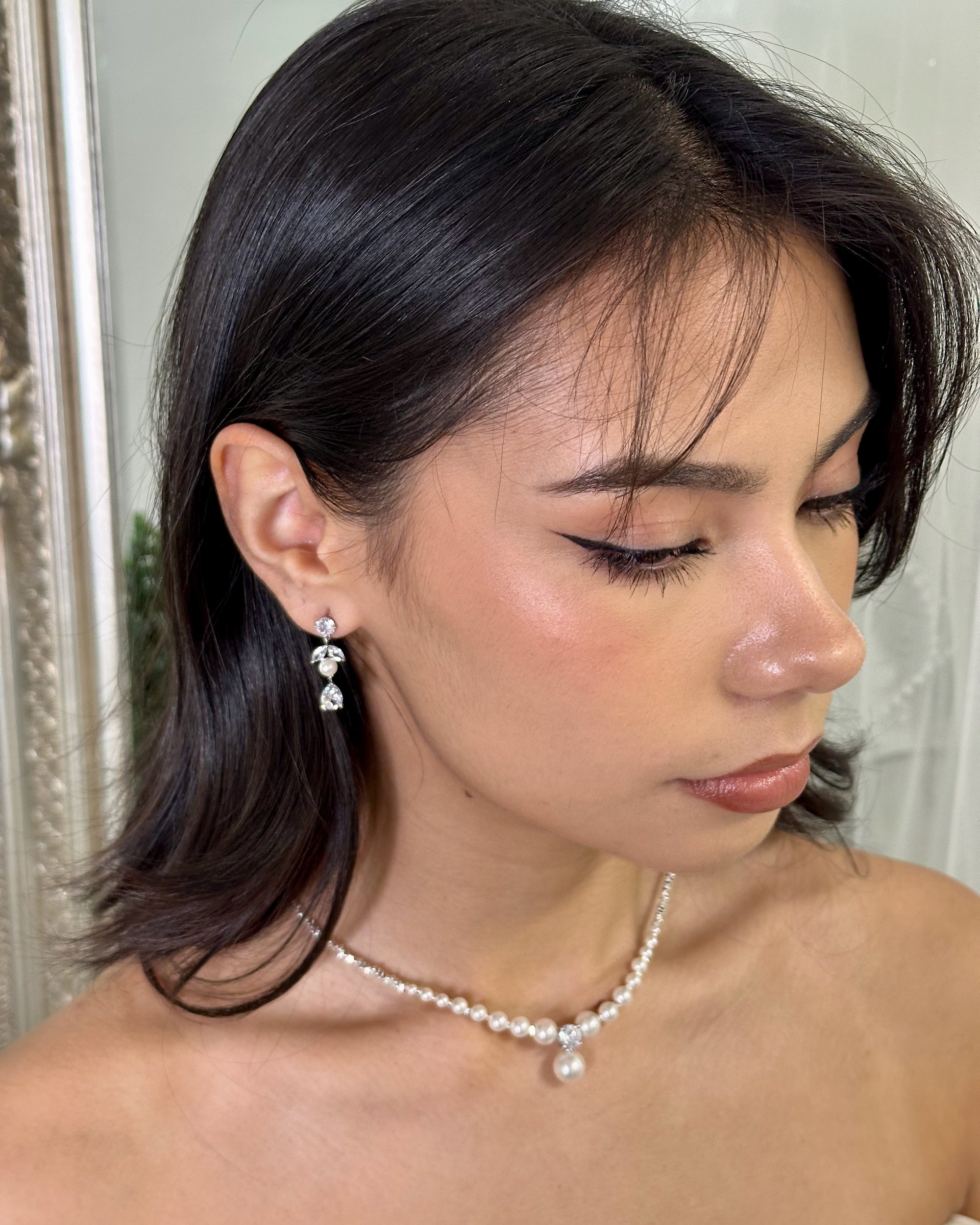 Bettie Bridal Earrings in silver — alternate view 4