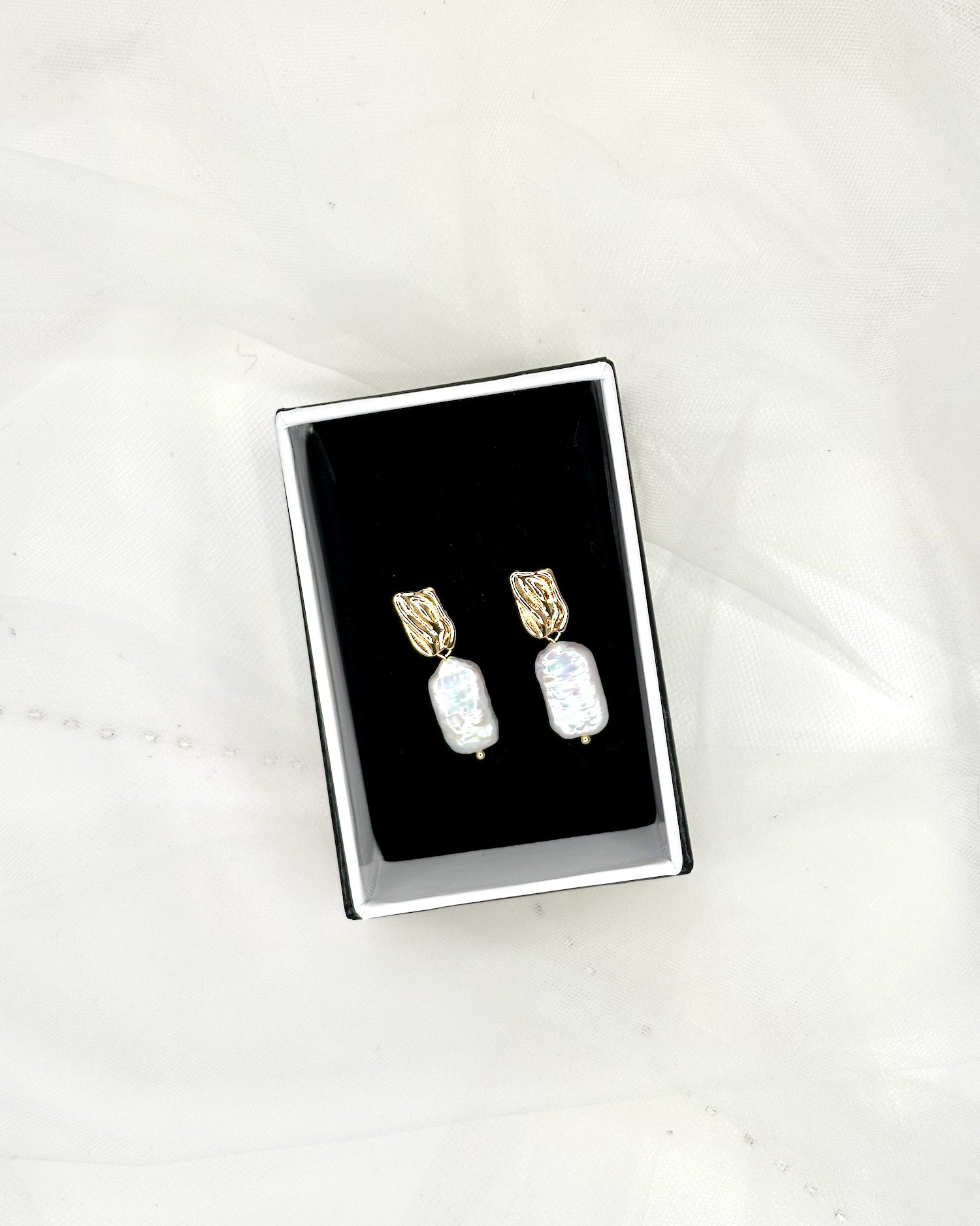 Niamh Bridal Earrings in gold — alternate view 2