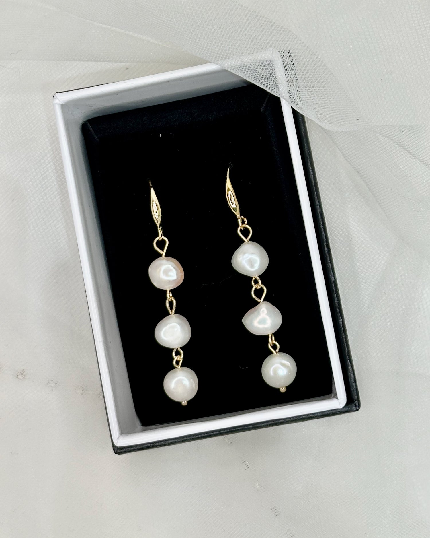 Lettie Bridal Earrings in gold — alternate view 2