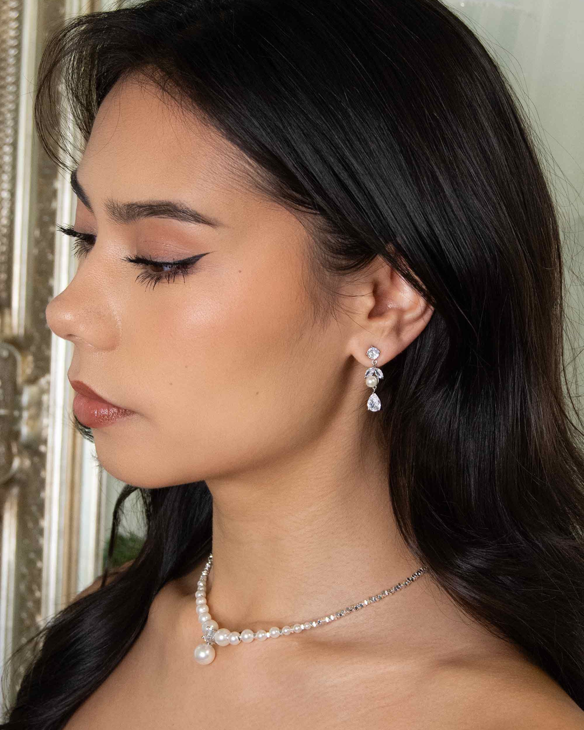 Bettie Bridal Earrings in silver — alternate view 8