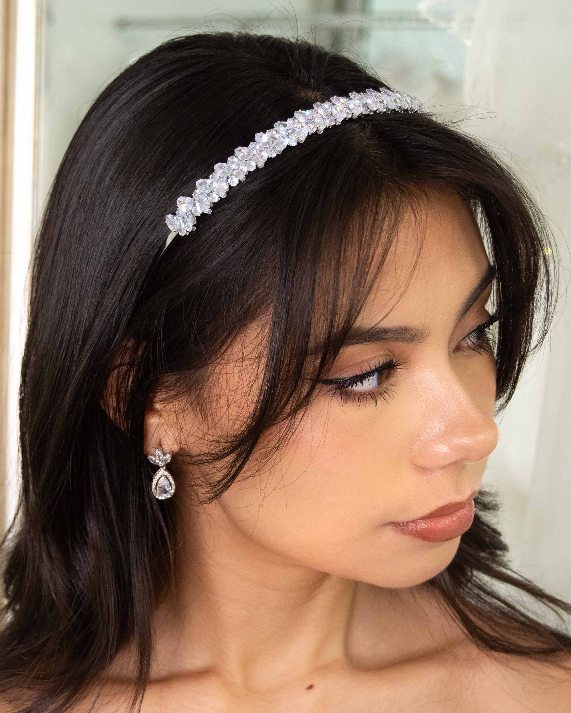 Jan Silver Bridal Earrings — alternate view 3