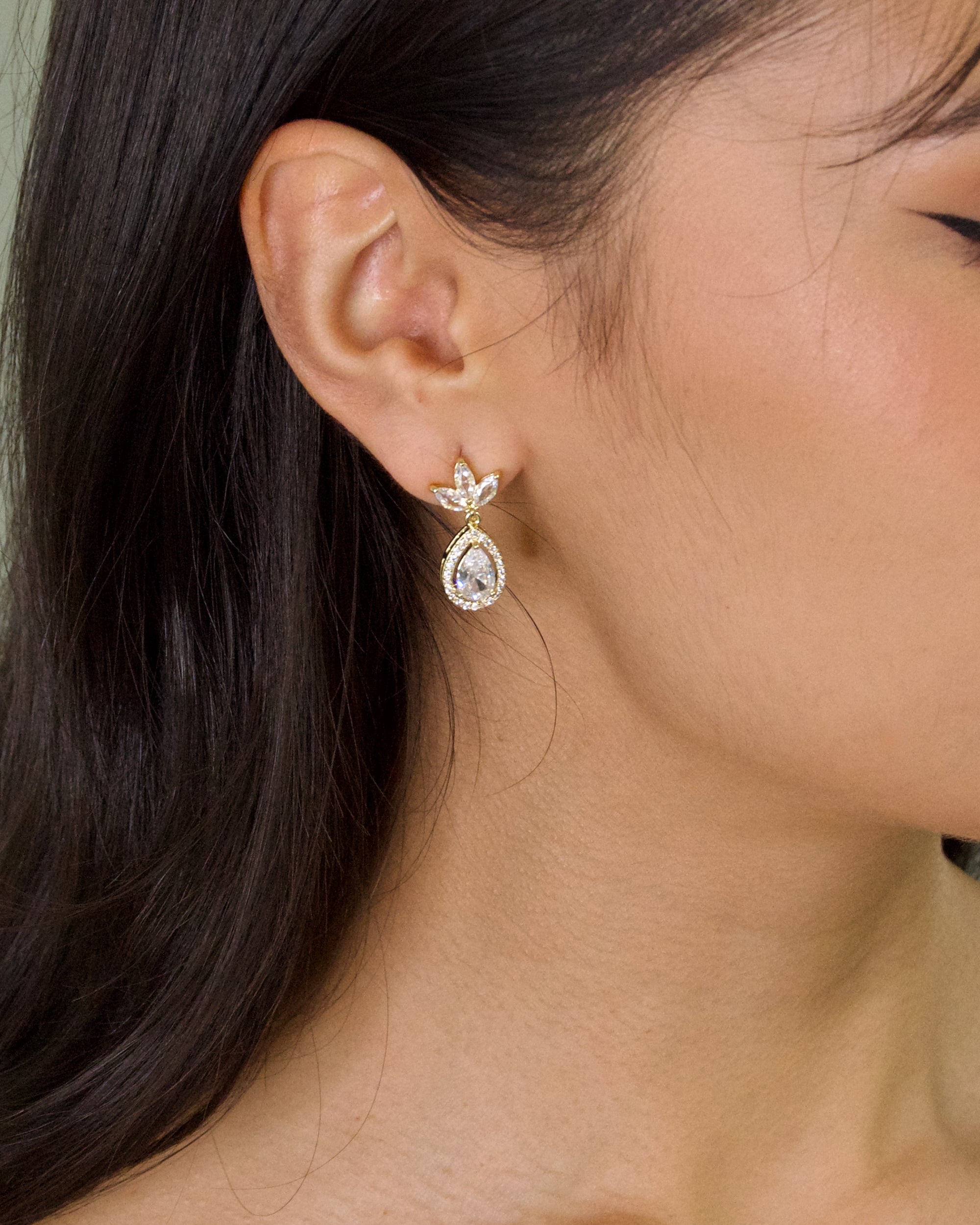 Jan Gold Bridal Earrings by Windsor Bridal Jewellery