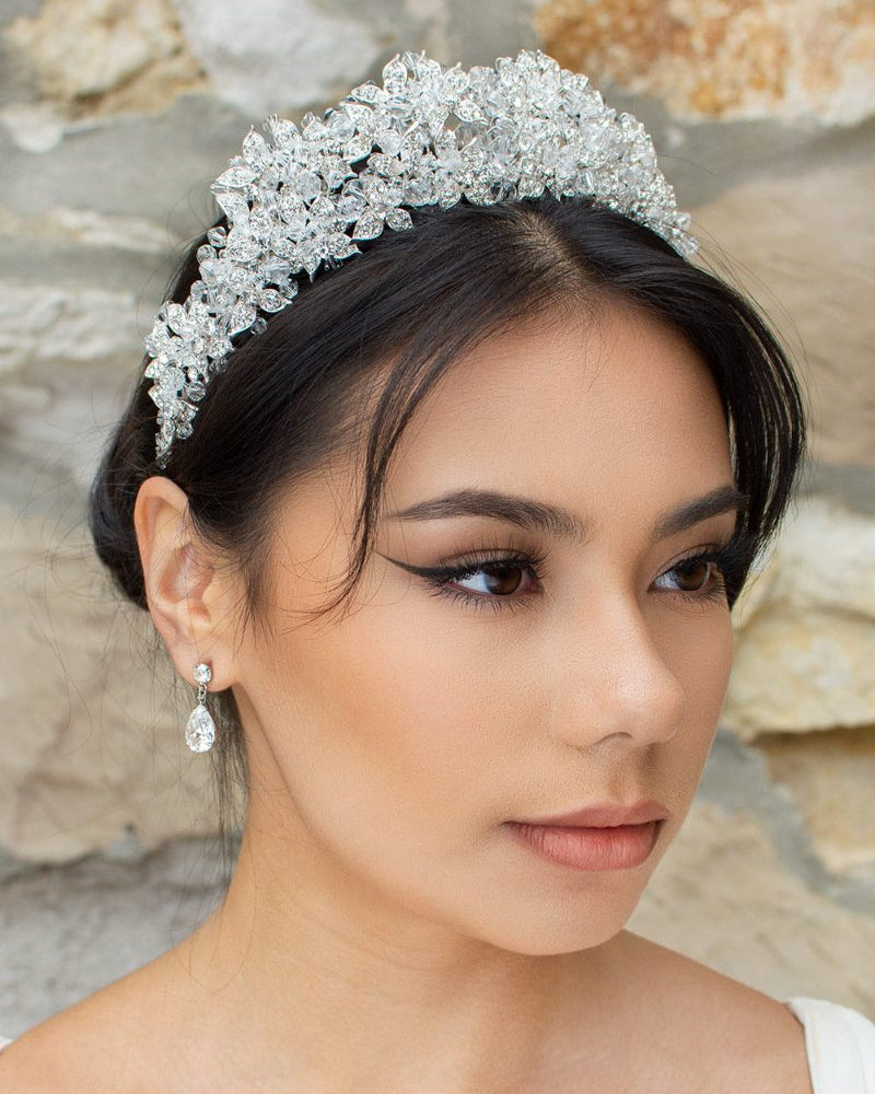Edwina Double Silver crown by Windsor Bridal Jewellery