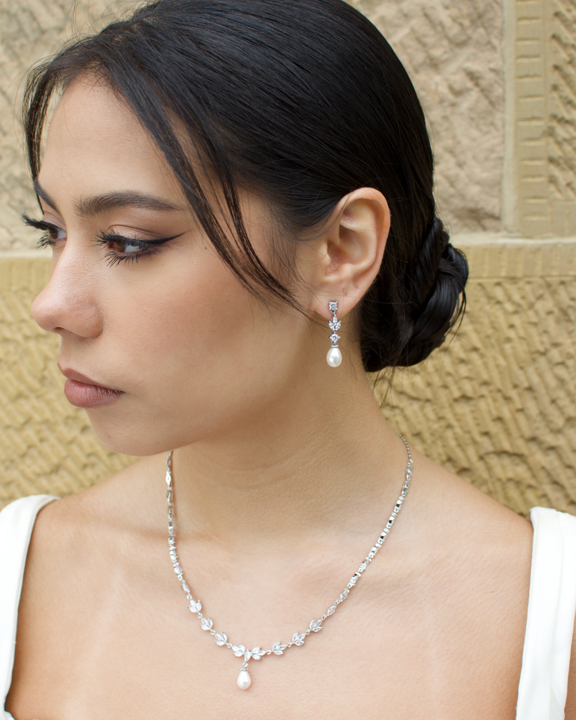 Leah Silver bridal necklace — alternate view 4