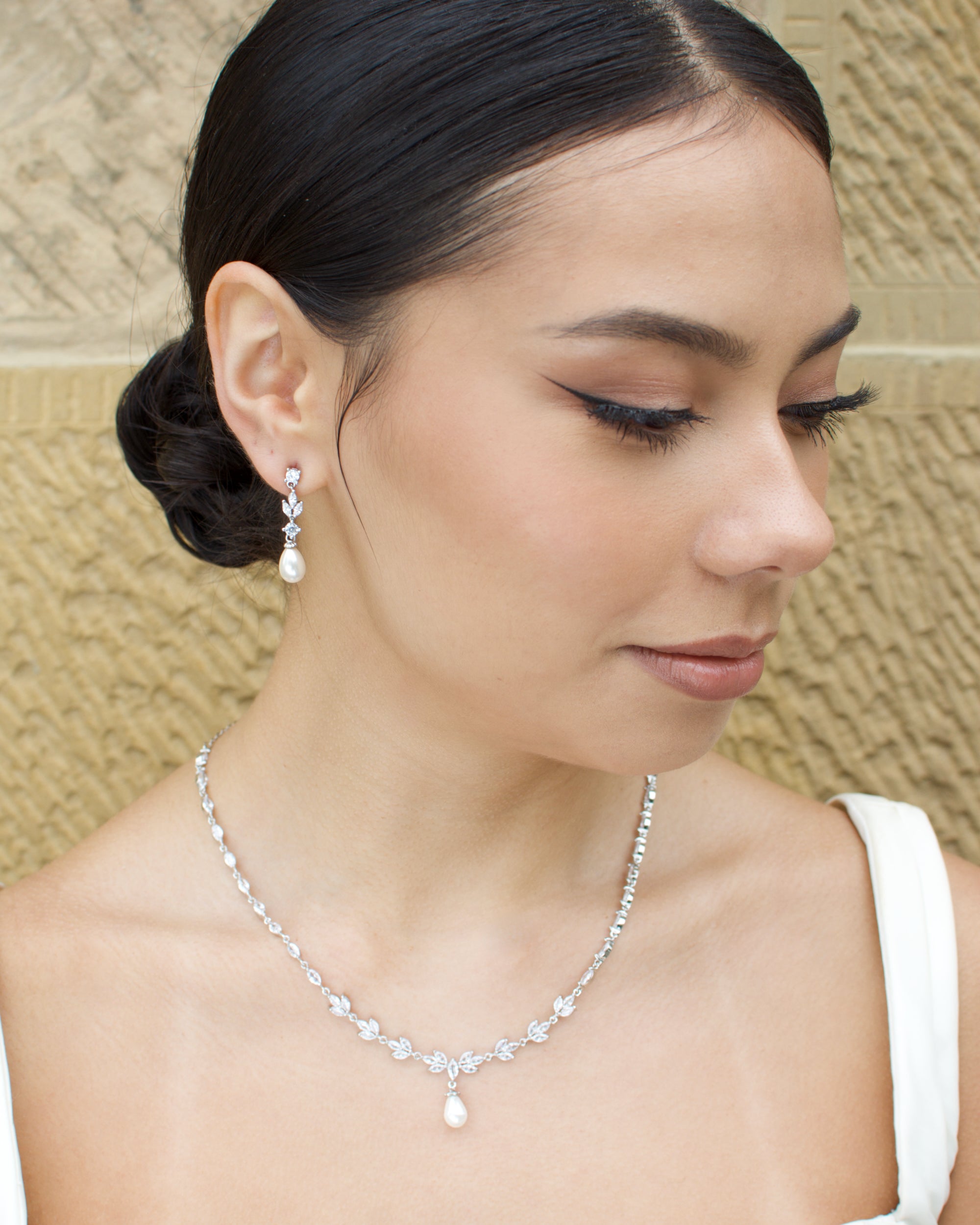 Leah Silver bridal necklace — alternate view 6