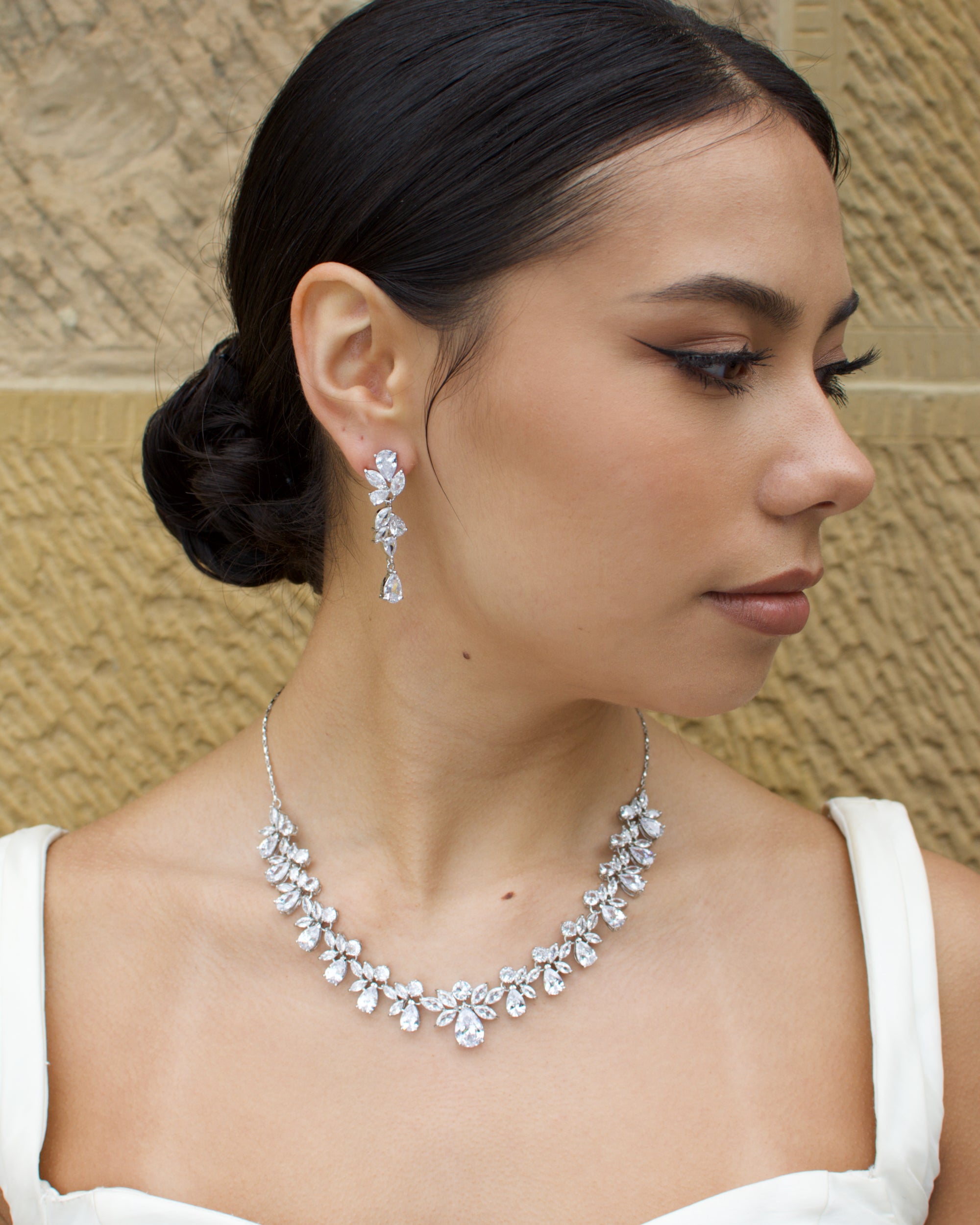 Annalise Silver bridal necklace — alternate view 8