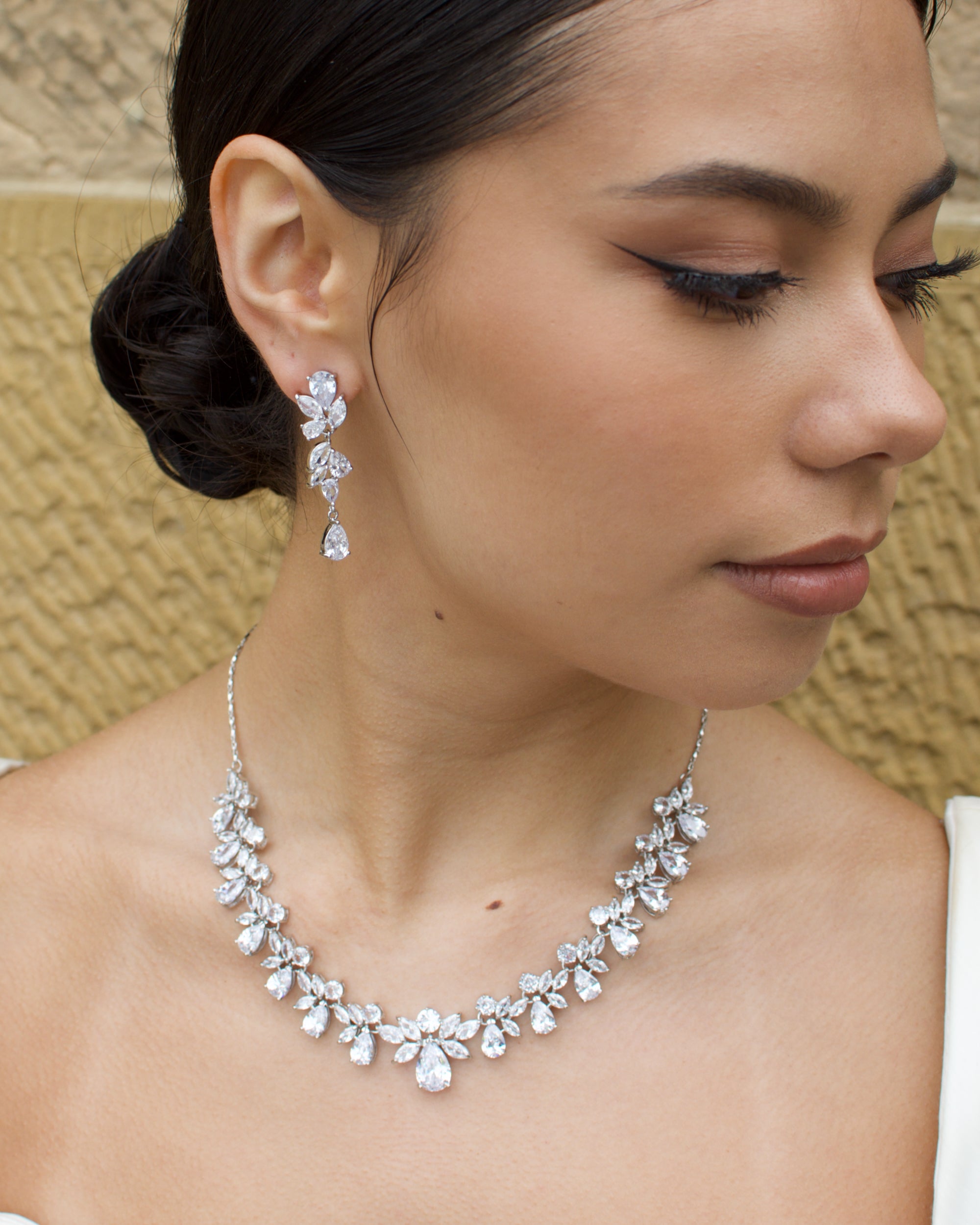 Annalise Silver bridal necklace — alternate view 9