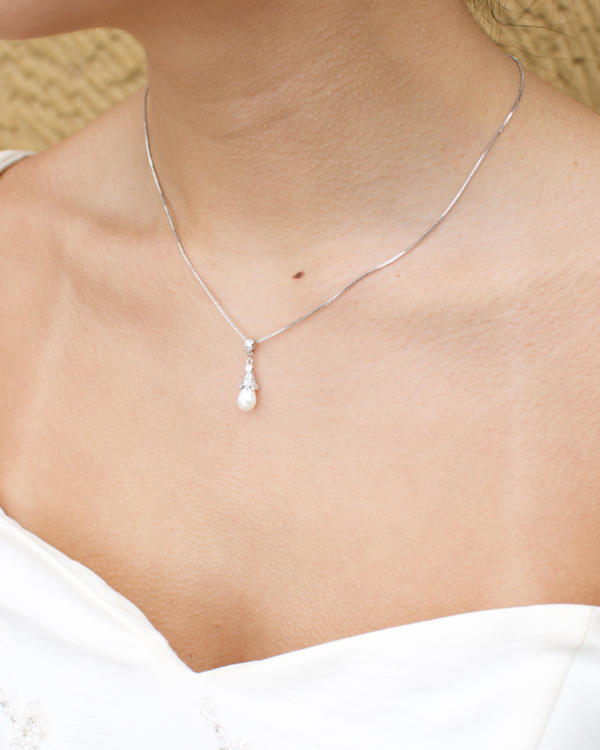 Maribel Silver necklace and earring set — alternate view 6