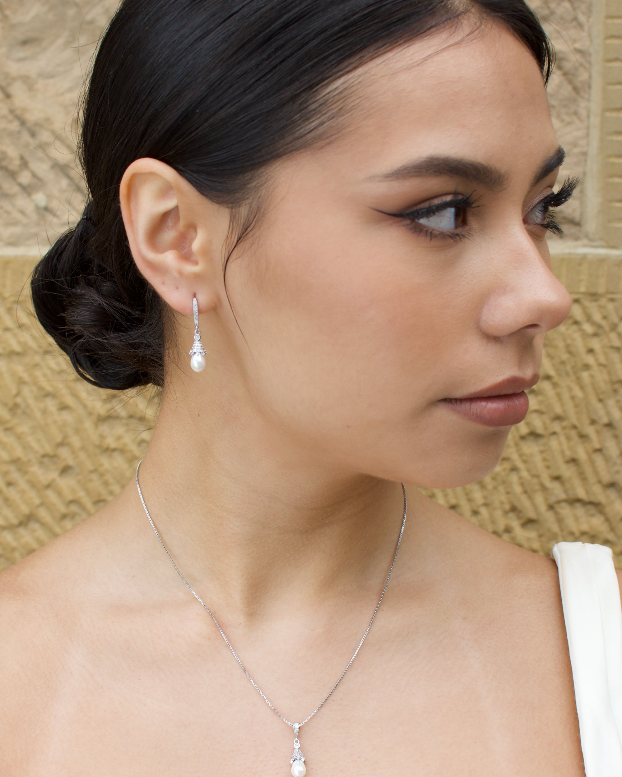 Maribel Silver necklace and earring set — alternate view 7