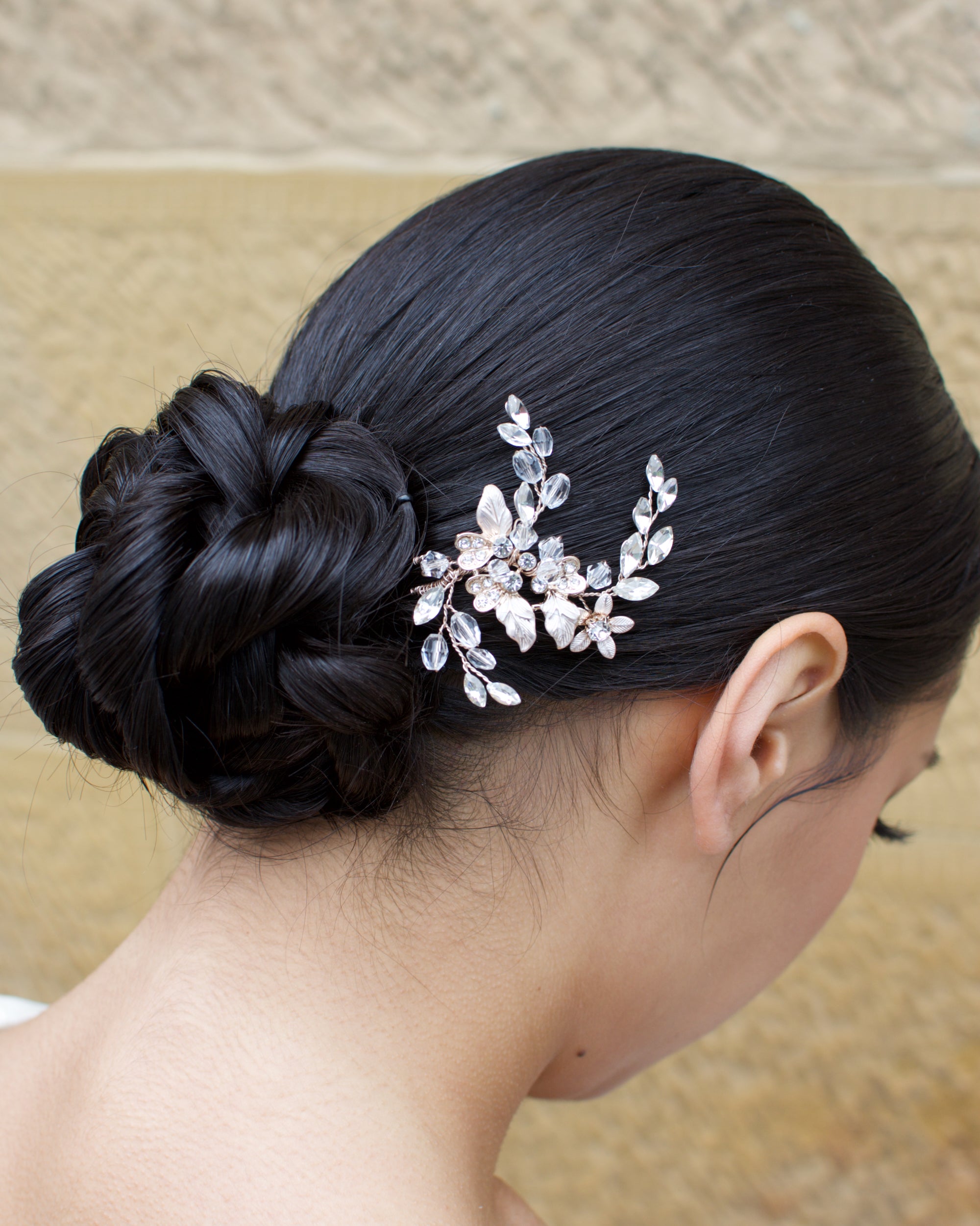 Lucinda Rose Gold bridal hair pin — alternate view 3